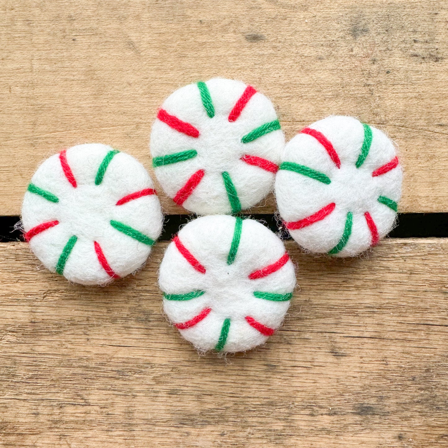 Red + Green Peppermint Felties