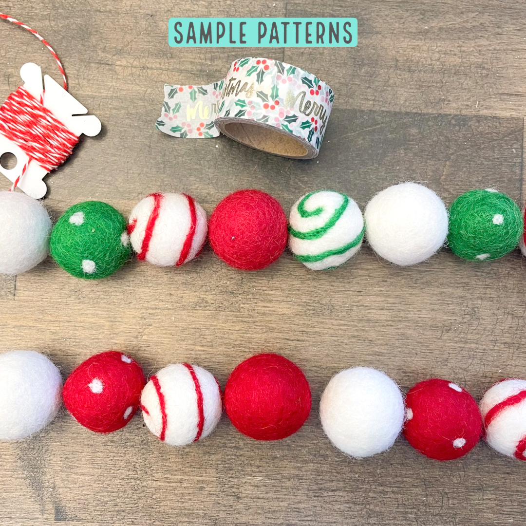 Christmas diy Felt Ball Garland