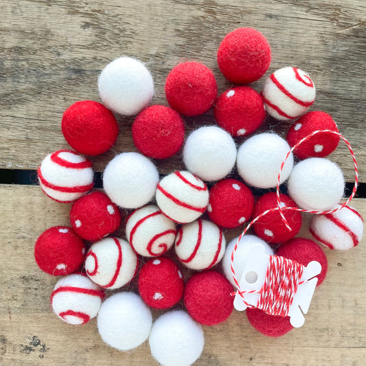 Christmas diy Felt Ball Garland